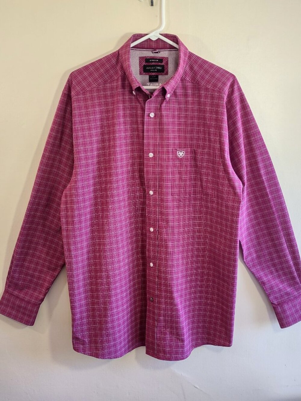 ARIAT Pro Series Stretch Long Sleeve Shirt Men's Large Button Down